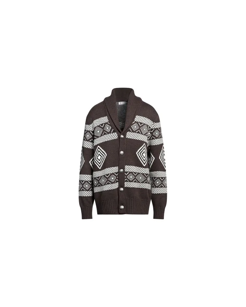 Brunello Cucinelli STRICKWAREN - Strickjackenauf YOOX.COM Dunkelbraun