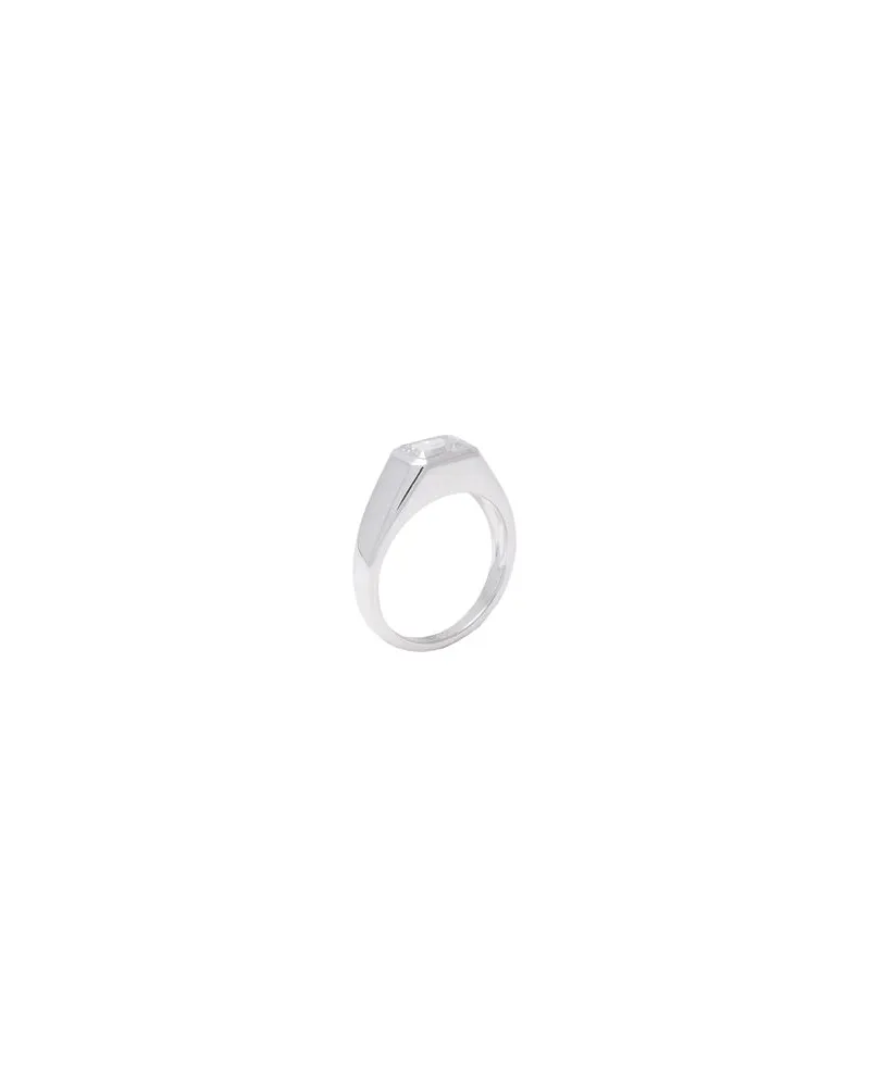 PD Paola Octagon Shimmer Stamp Silver Ring  - SCHMUCK und UHREN - Ringeauf YOOX.COM Silber