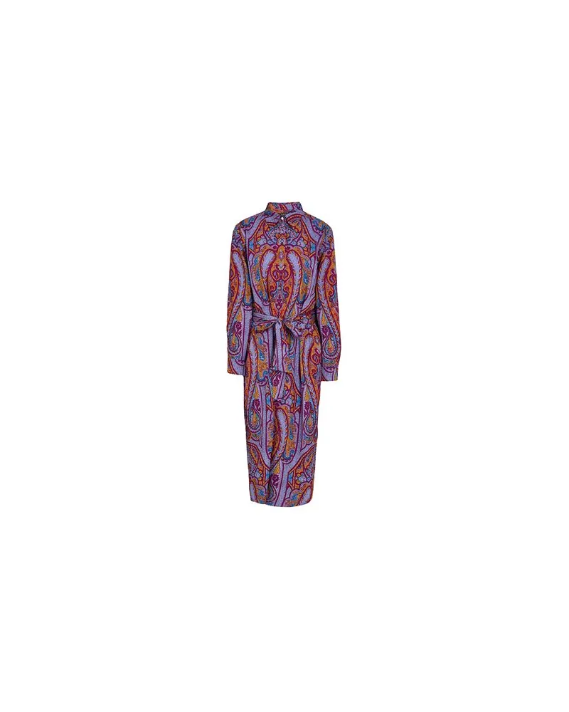 Ralph Lauren Paisley Belted Crepe Shirtdress  - KLEIDER - Midi-Kleiderauf YOOX.COM Malve