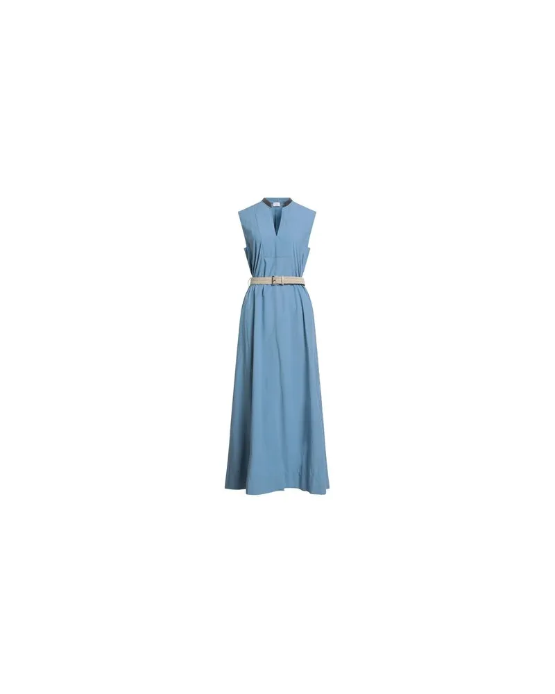 Brunello Cucinelli KLEIDER - Maxi-Kleiderauf YOOX.COM Taubenblau