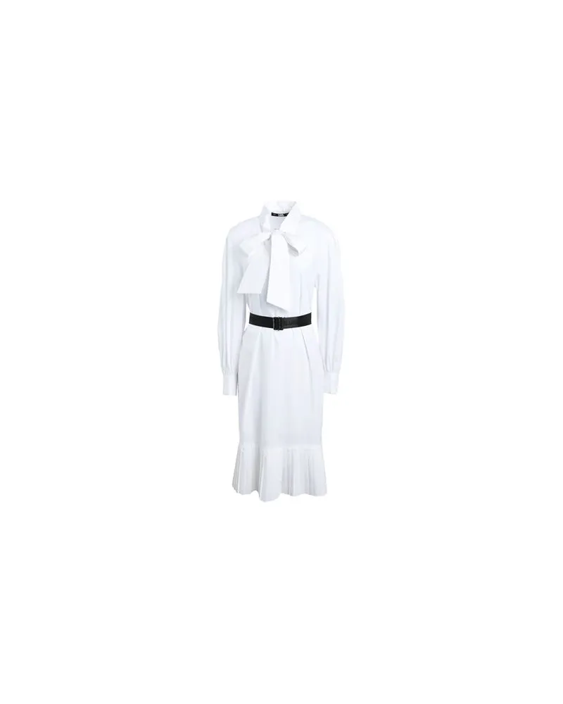 Karl Lagerfeld PLEATED HEM SHIRT DRESS  - KLEIDER - Midi-Kleiderauf YOOX.COM Weiß