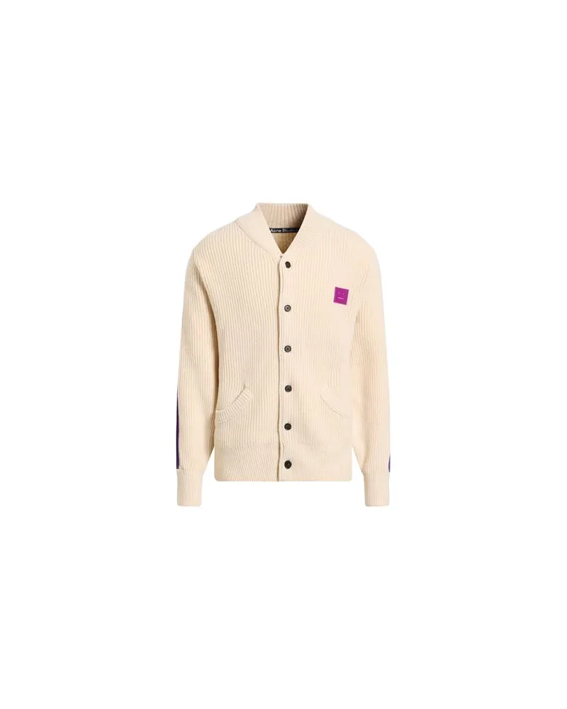 Acne Studios STRICKWAREN - Strickjackenauf YOOX.COM Cremeweiß