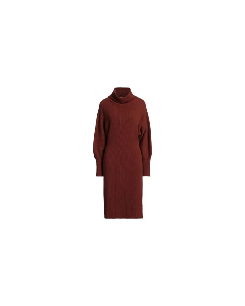 NUDE KLEIDER - Midi-Kleiderauf YOOX.COM Rostrot