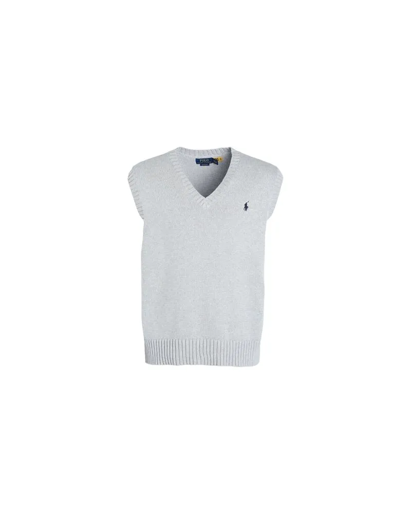 Ralph Lauren BIG FIT COTTON SWEATER VEST  - STRICKWAREN - Pulloverauf YOOX.COM Hellgrau