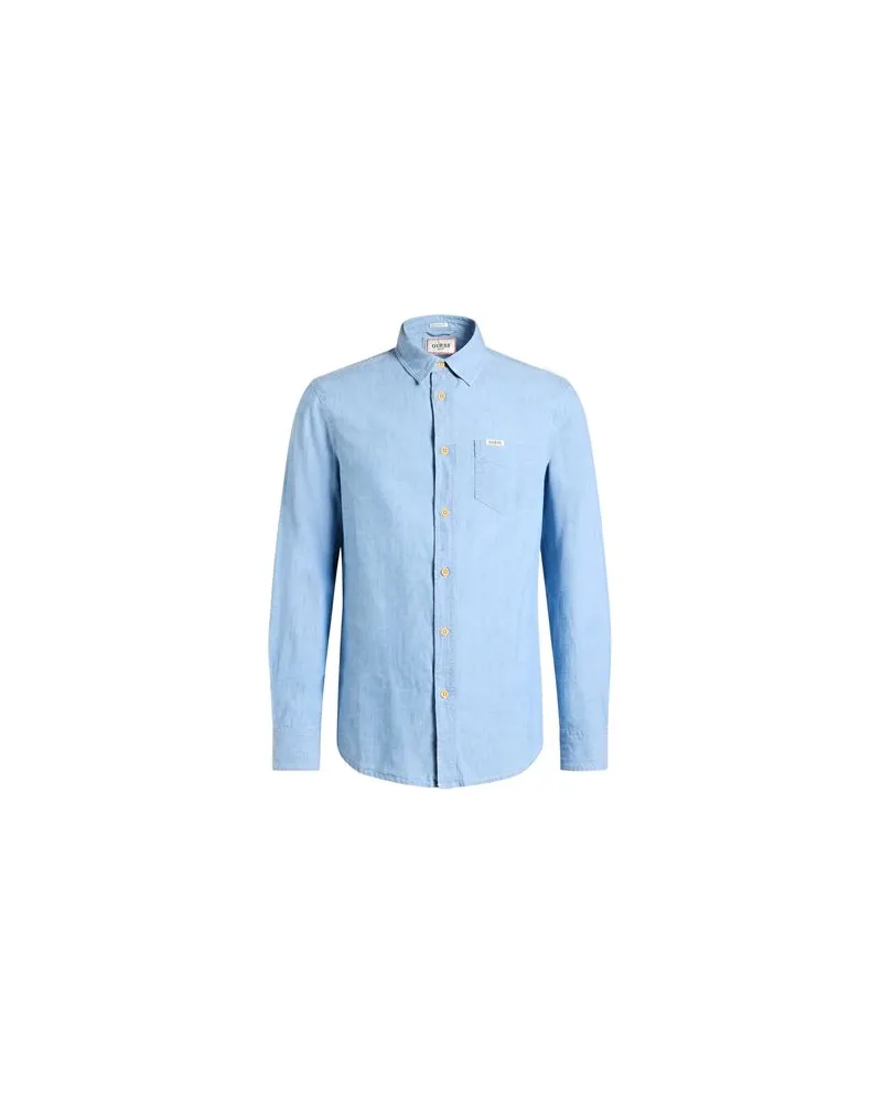 Guess TOPS - Jeanshemdenauf YOOX.COM Blau
