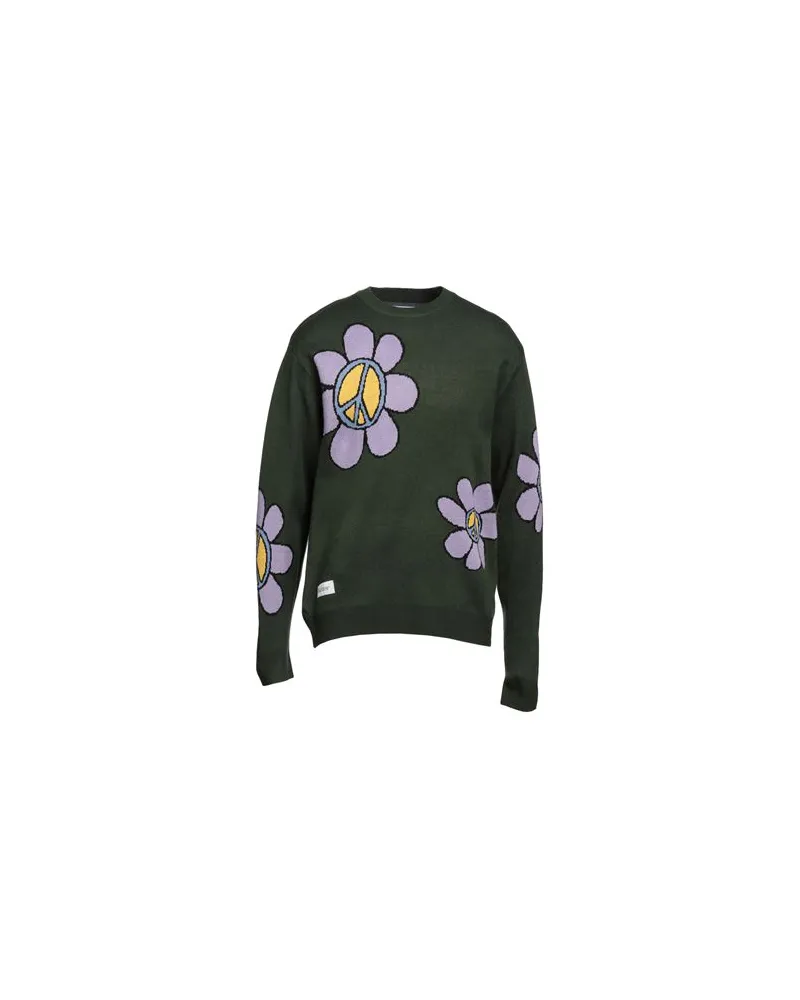 Butter Goods FLOWERS KNIT SWEATER   - STRICKWAREN - Pulloverauf YOOX.COM Dunkelgrün