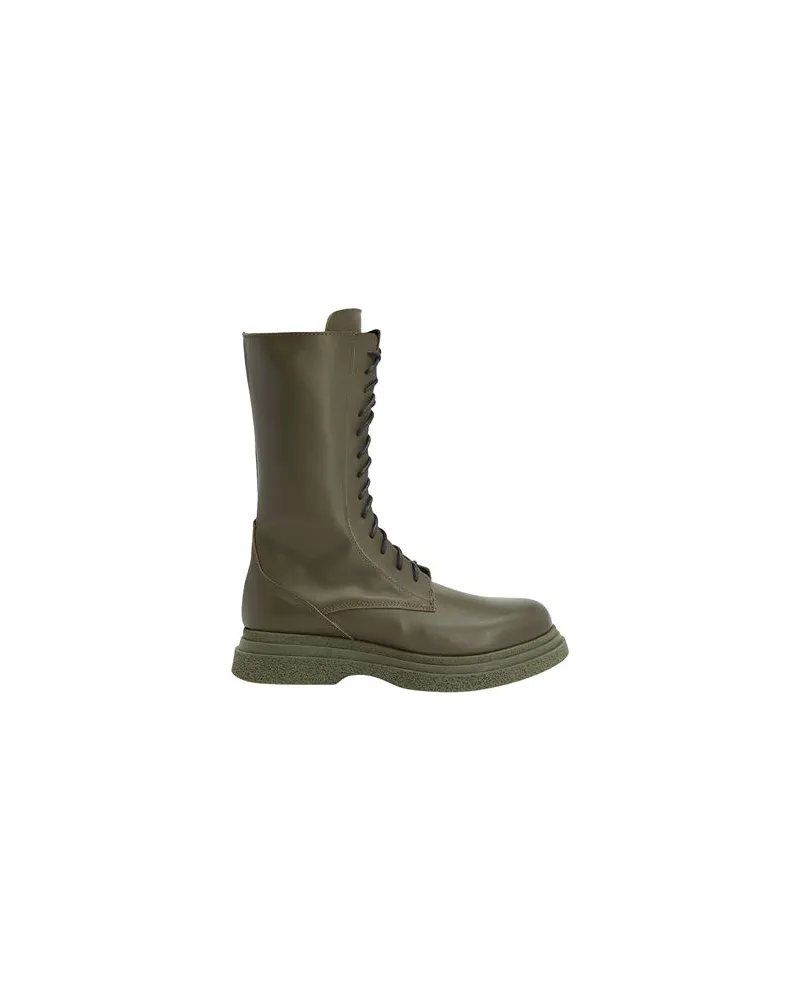 8 by Yoox LEATHER PLATFORM LACE UP TALL BOOTS - SCHUHE - Stiefelettenauf YOOX.COM Militärgrün