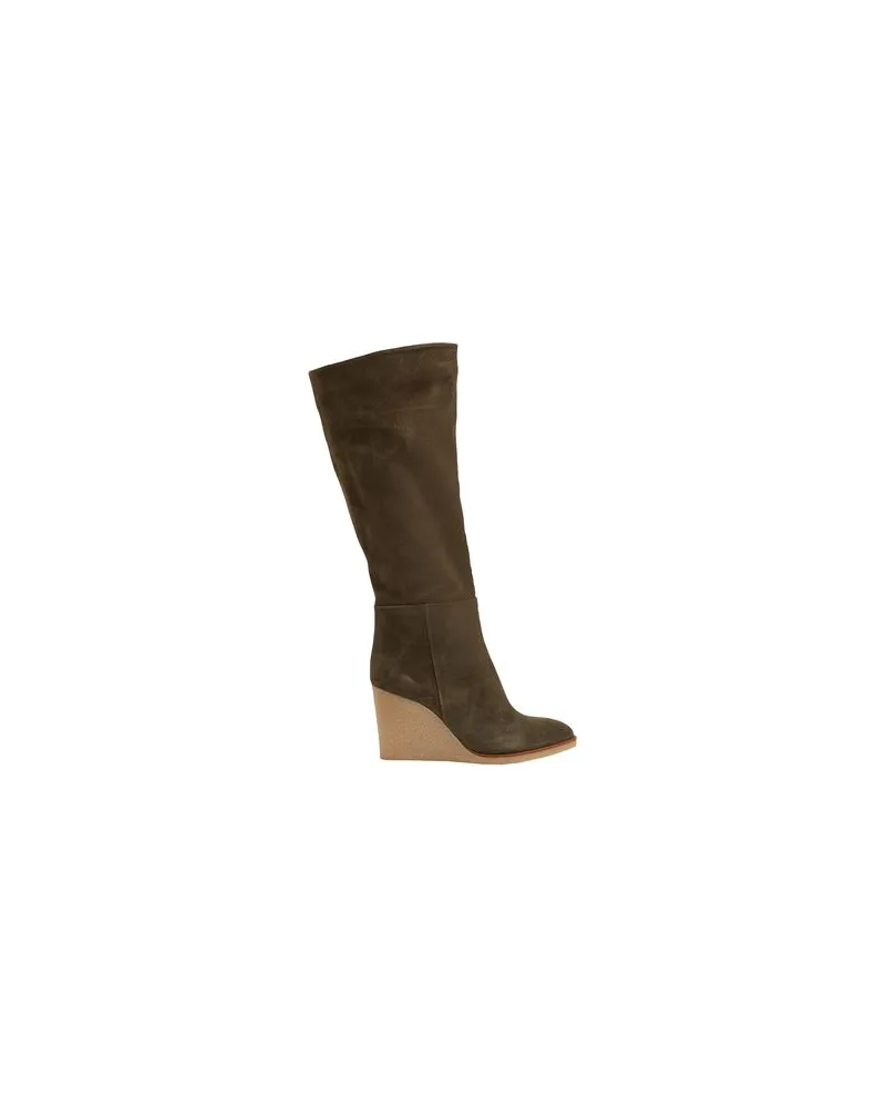8 by Yoox SPLIT LEATHER ROUND-TOE PLATFORM BOOT  - SCHUHE - Stiefelauf YOOX.COM Militärgrün
