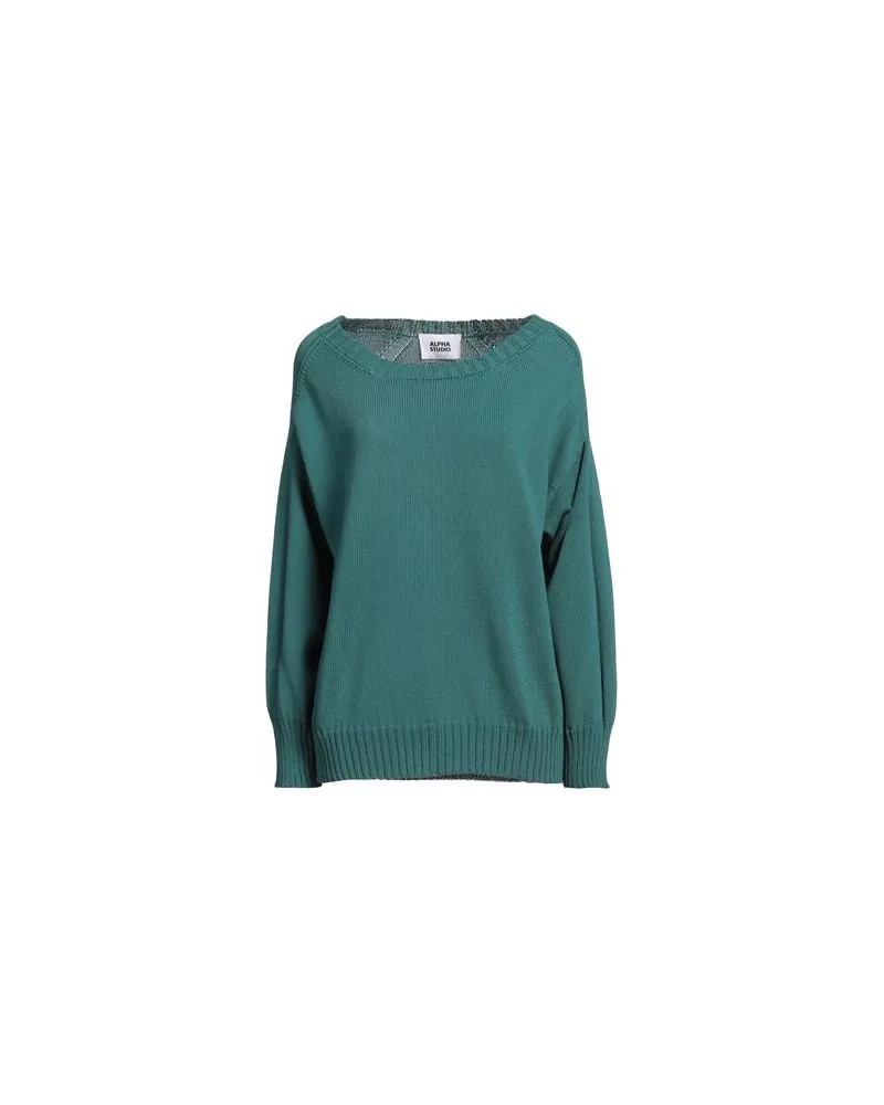 Alpha Studio STRICKWAREN - Pulloverauf YOOX.COM Smaragdgrün