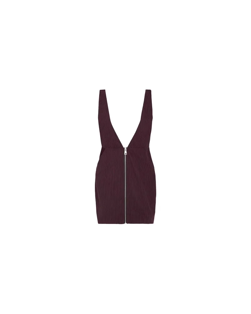 8 by Yoox FRONT-ZIP PINAFORE MINI DRESS  - KLEIDER - Mini-Kleiderauf YOOX.COM Bordeaux