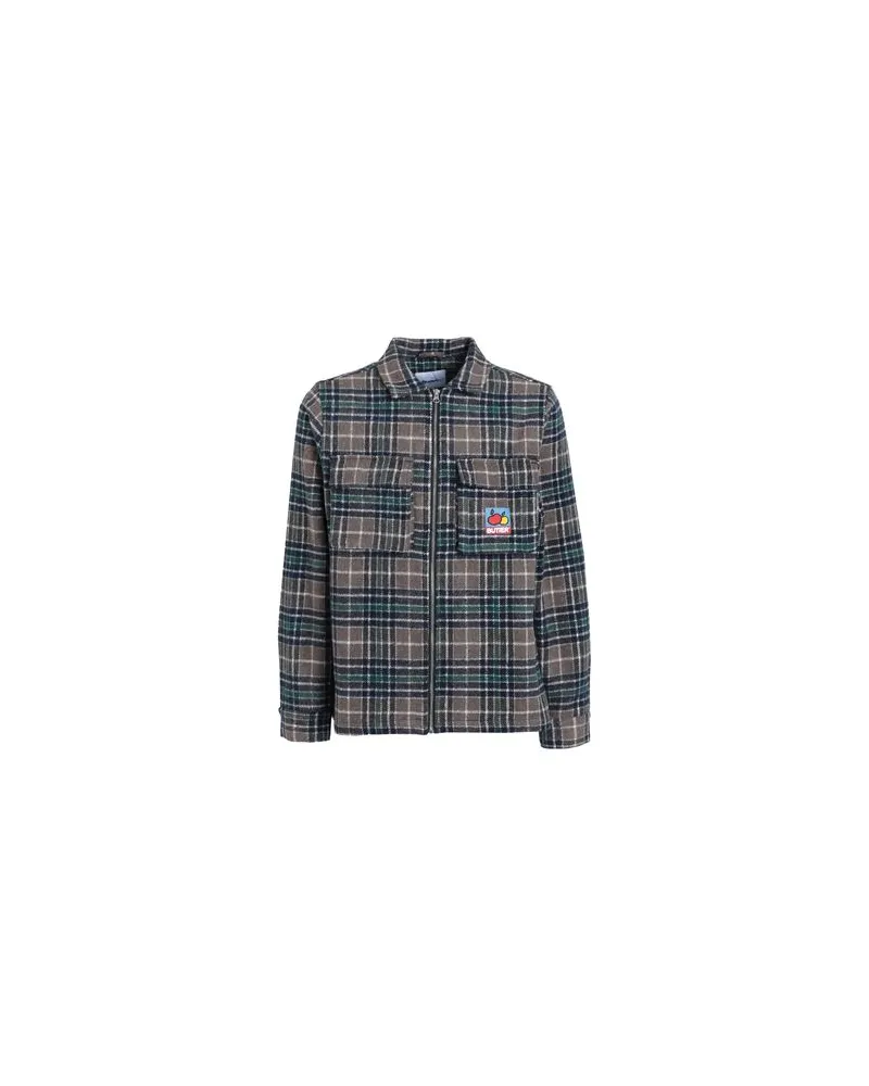 Butter Goods Grove Plaid Overshirt  - Grove Plaid Overshirt - TOPS - Hemdenauf YOOX.COM Maulwurfsgrau