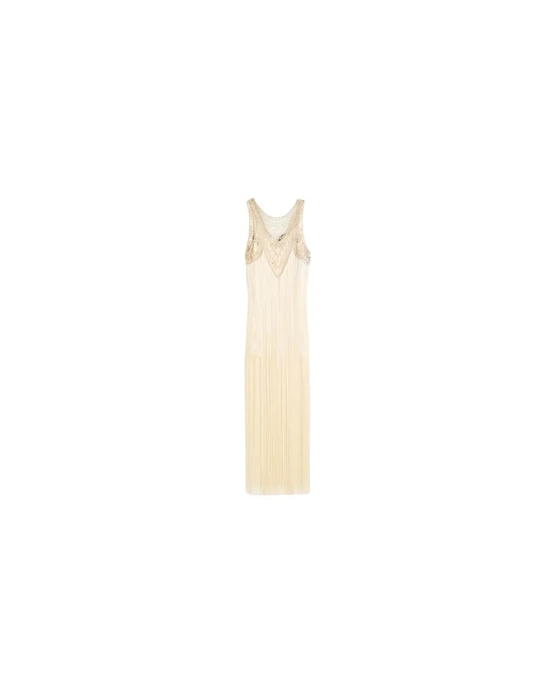Elisabetta Franchi KLEIDER - Maxi-Kleiderauf YOOX.COM Cremeweiß