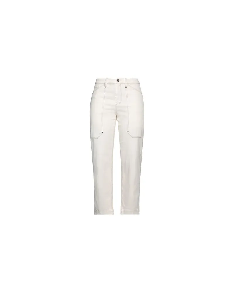 Brunello Cucinelli HOSEN & RÖCKE - Jeanshosenauf YOOX.COM Cremeweiß