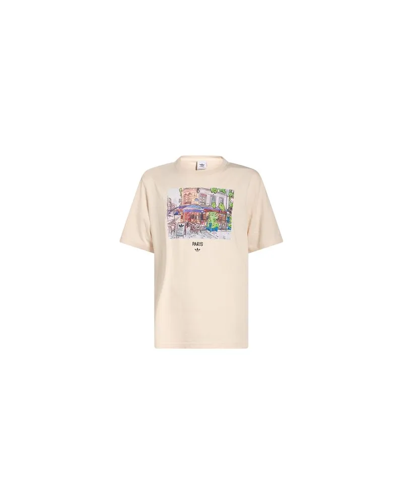 adidas PAINT PARIS TEE - TOPS - T-shirtsauf YOOX.COM Beige