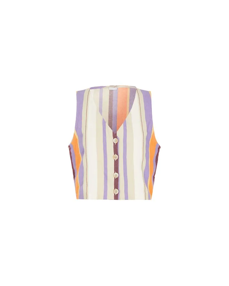 8 by Yoox COTTON STRIPED VEST  - ANZÜGE und CO-ORDS - Couture-Westenauf YOOX.COM Malve