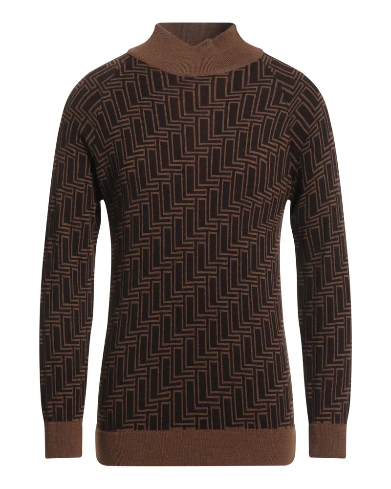 LARDINI Rollkragenpullover Dunkelbraun