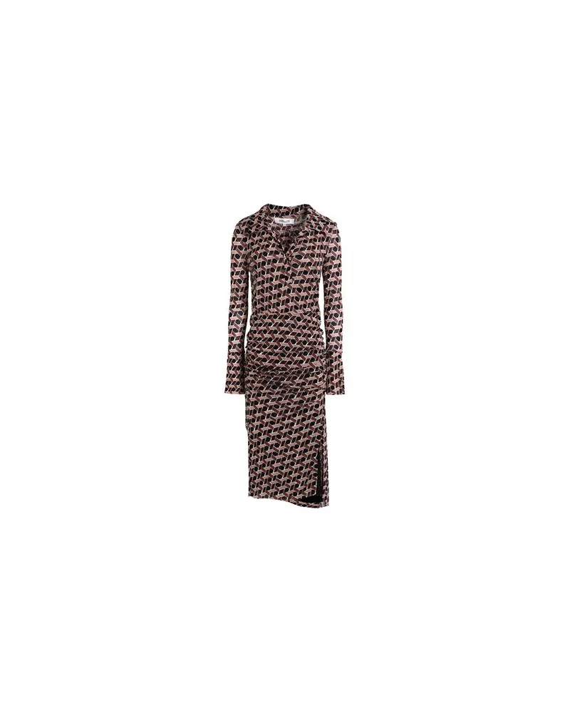 Diane von Furstenberg KLEIDER - Midi-Kleiderauf YOOX.COM Braun
