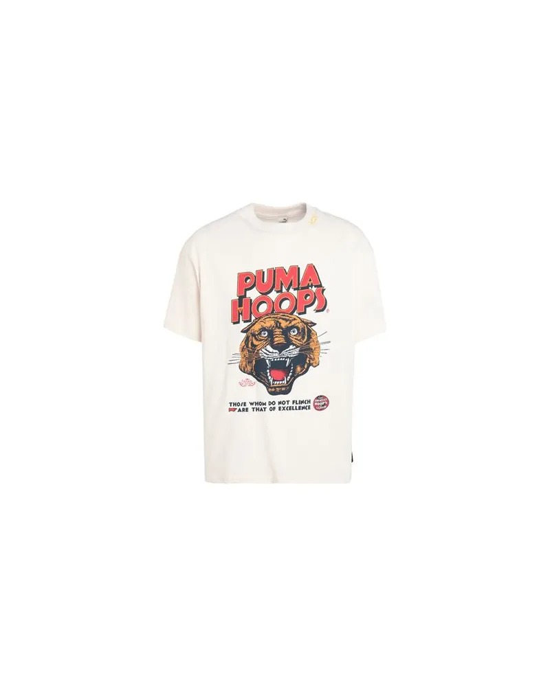 Puma Showtime Tee 1  - Showtime Tee 1 - TOPS - T-shirtsauf YOOX.COM Cremeweiß