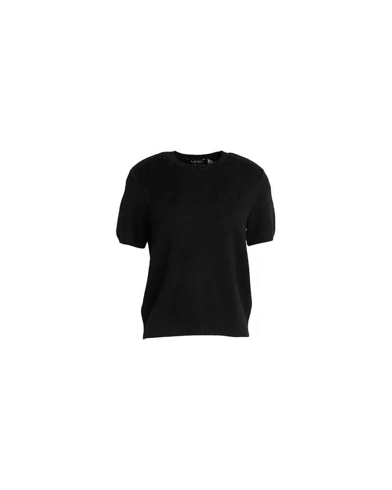 Ralph Lauren MONOGRAM JACQUARD SHORT-SLEEVE SWEATER  - STRICKWAREN - Pulloverauf YOOX.COM Schwarz