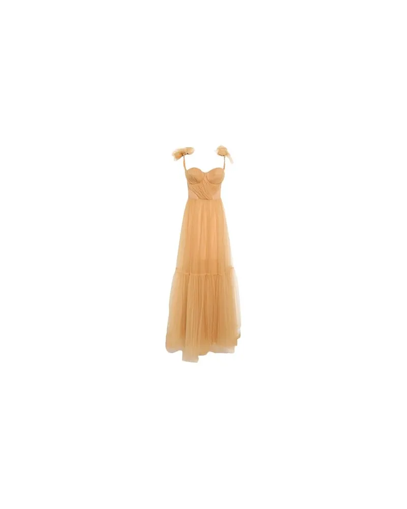 Elisabetta Franchi KLEIDER - Maxi-Kleiderauf YOOX.COM Kamel