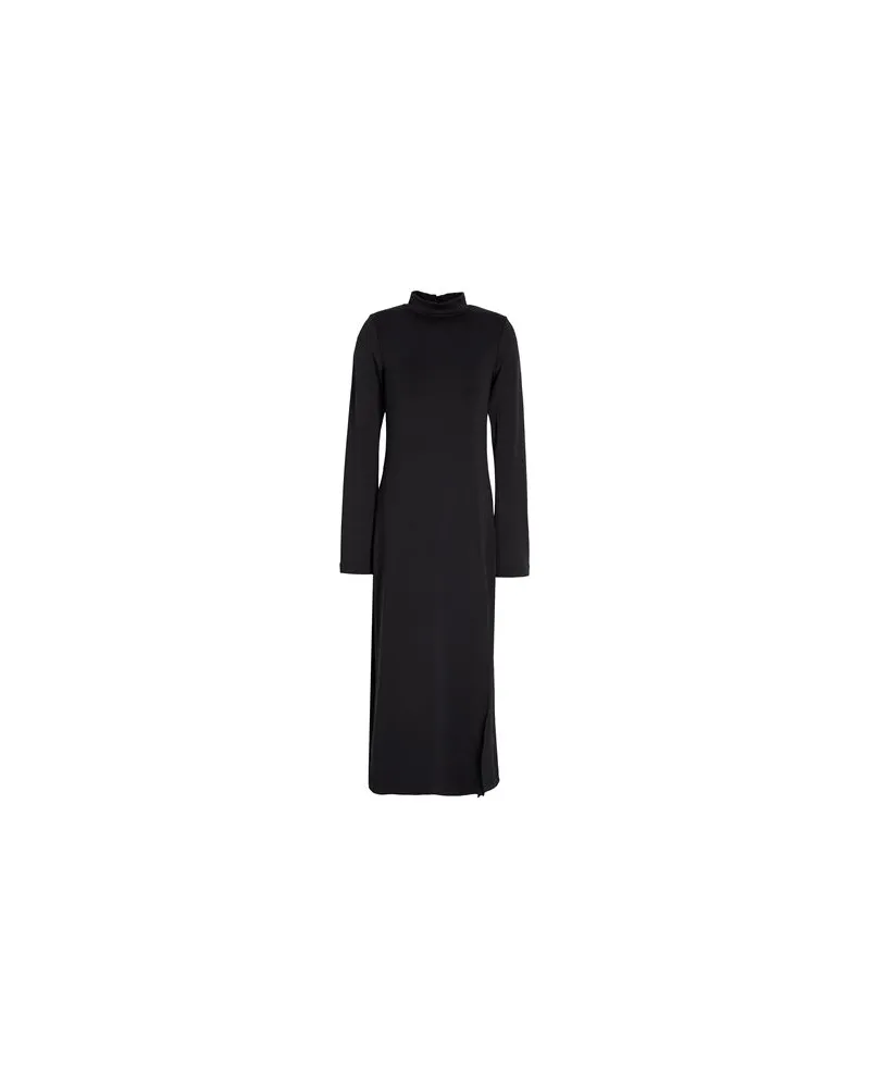 8 by Yoox MOCK-NECK FRONT SPLIT MIDI DRESS W/ FLARED SLEEVES  - KLEIDER - Midi-Kleiderauf YOOX.COM Schwarz