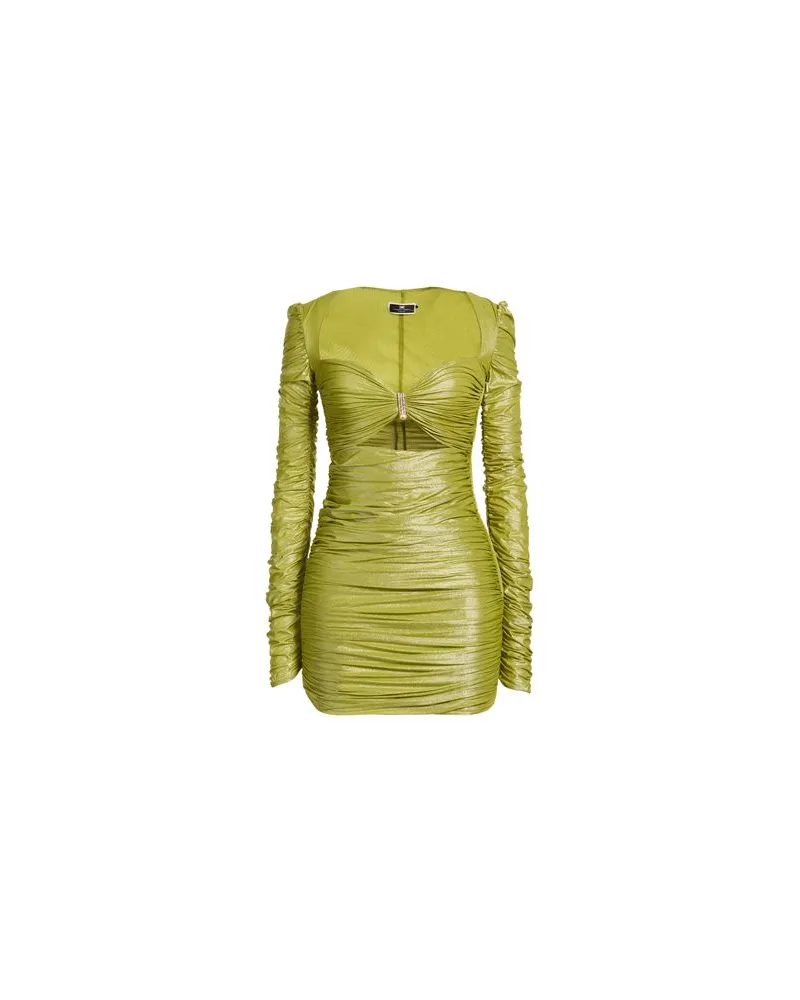 Elisabetta Franchi KLEIDER - Mini-Kleiderauf YOOX.COM Limettengrün