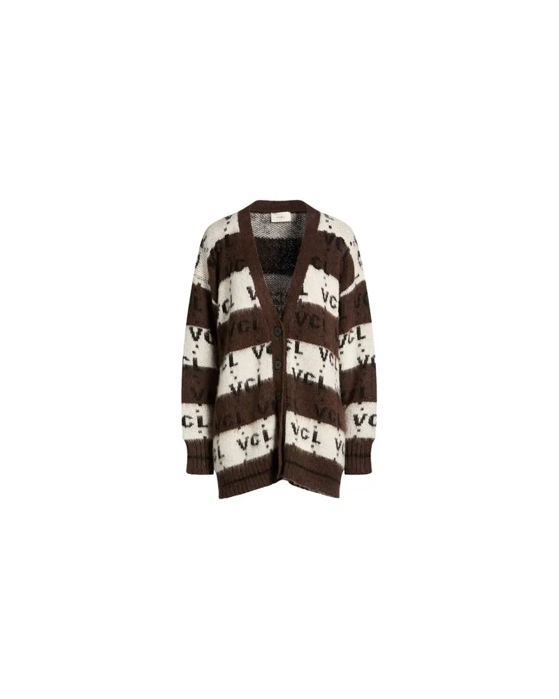 VICOLO STRICKWAREN - Strickjackenauf YOOX.COM Dunkelbraun
