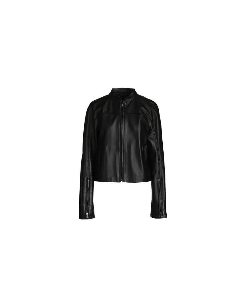 8 by Yoox LEATHER BIKER JACKET - JACKEN & MÄNTEL - Jacken und Anoraksauf YOOX.COM Schwarz