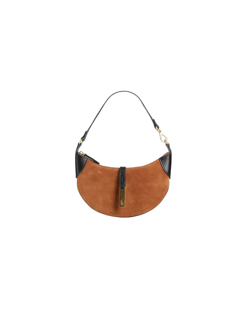 Ralph Lauren POLO ID SUEDE MINI SHOULDER BAG  - TASCHEN - Handtaschenauf YOOX.COM Braun