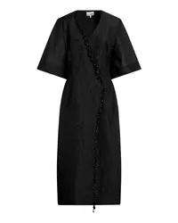 Ganni Midi-Kleid Schwarz