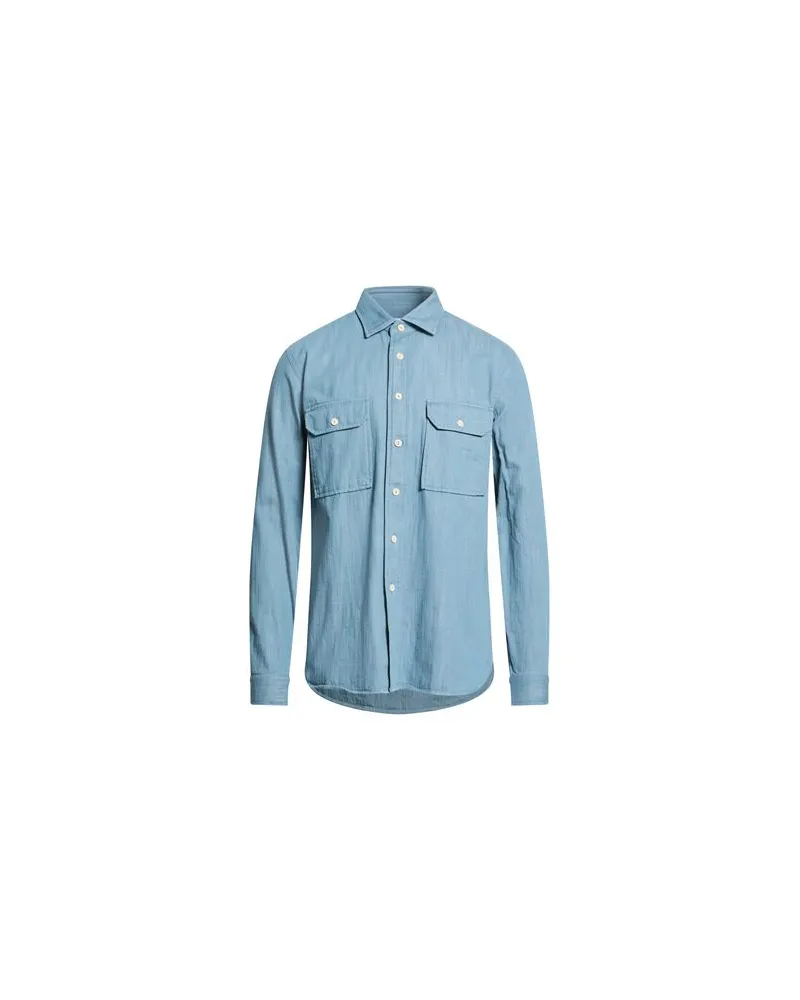 XACUS TOPS - Jeanshemdenauf YOOX.COM Blau