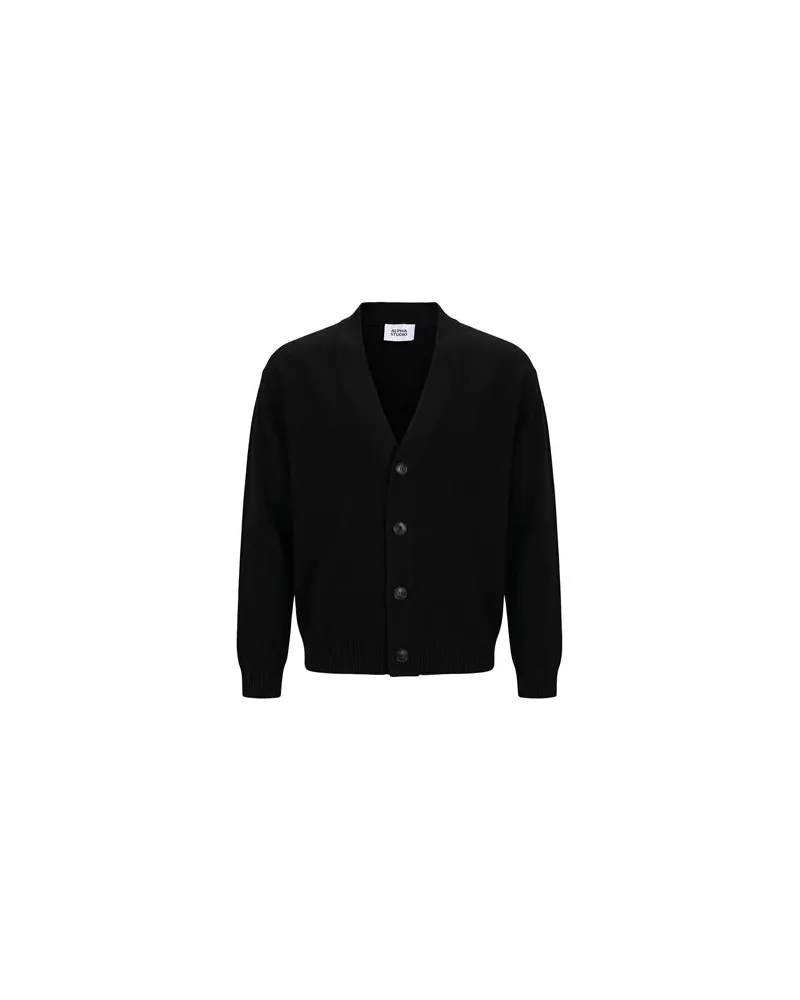 Alpha Studio STRICKWAREN - Strickjackenauf YOOX.COM Schwarz