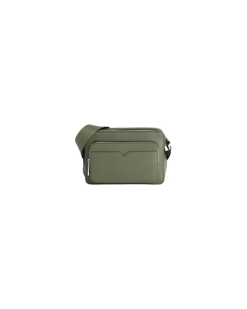 Valextra V-LINE REPORTER BAG - TASCHEN - Umhängetascheauf YOOX.COM Militärgrün