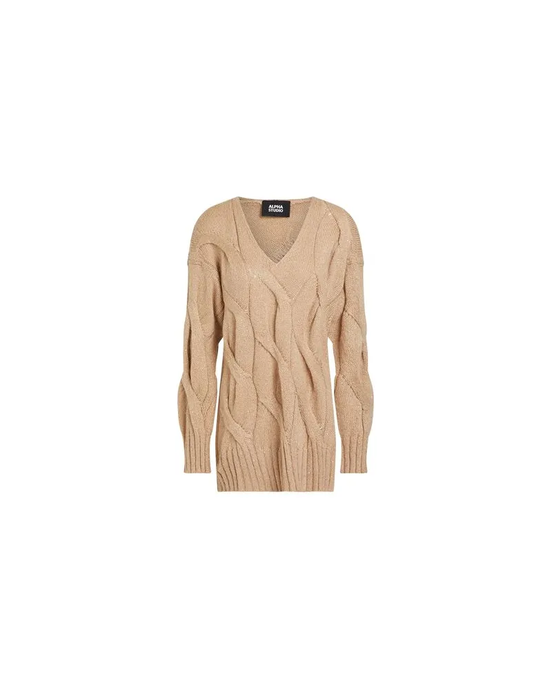 Alpha Studio STRICKWAREN - Pulloverauf YOOX.COM Beige