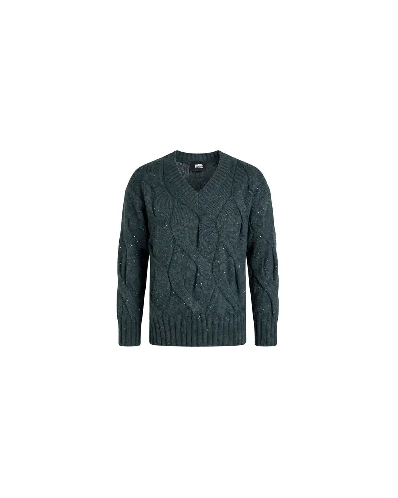 Alpha Studio STRICKWAREN - Pulloverauf YOOX.COM Dunkelgrün