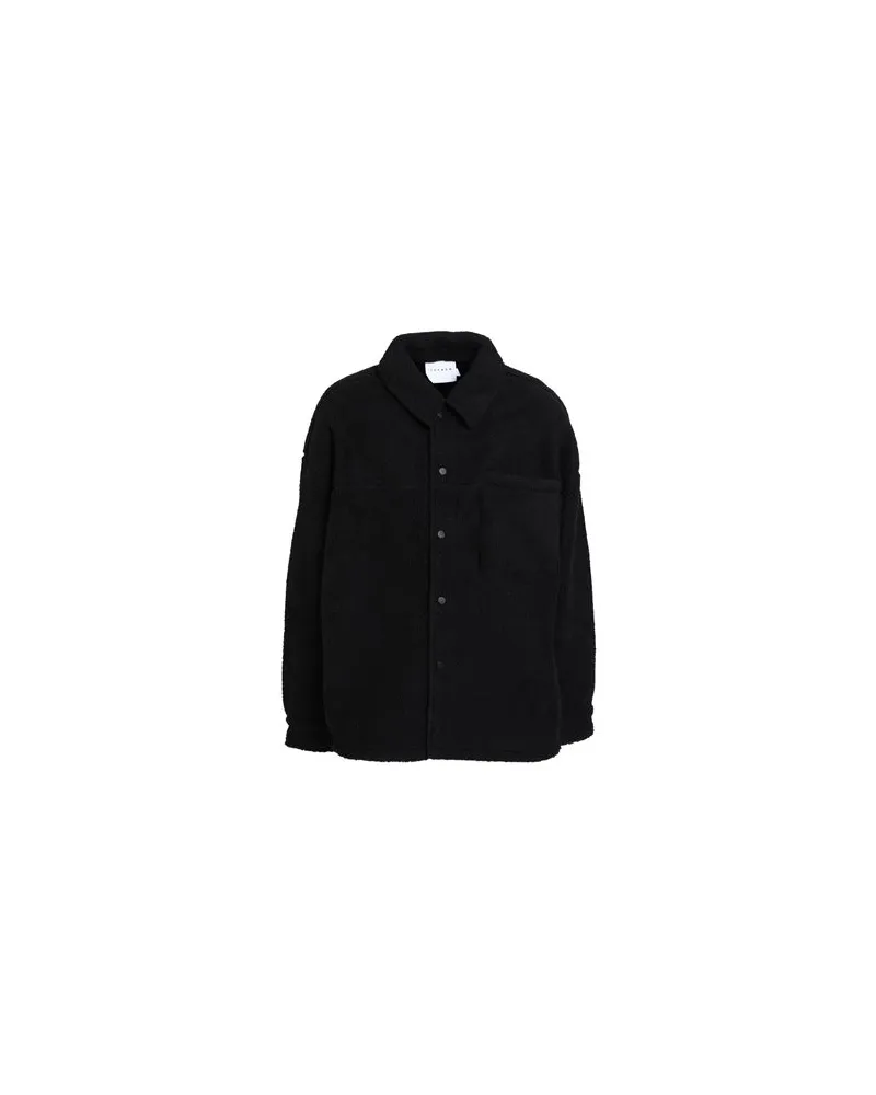 TOPMAN borg shacket in black - BLACK  - TOPS - Hemdenauf YOOX.COM Schwarz