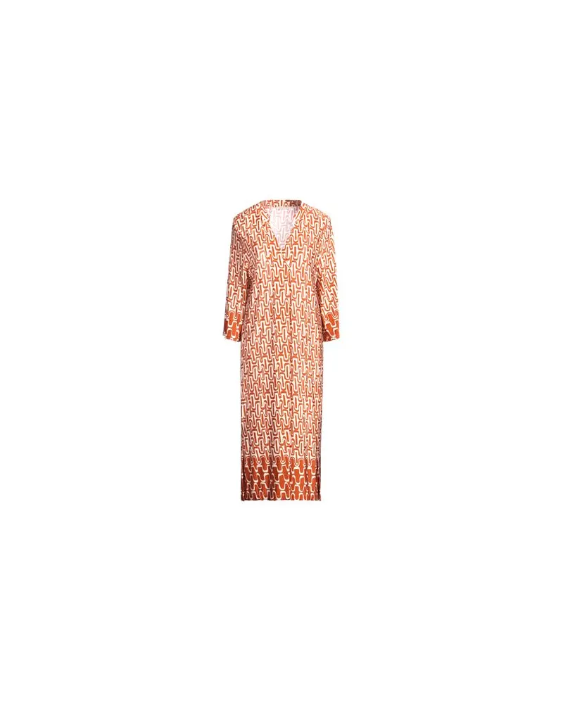 VIA MASINI 80 KLEIDER - Midi-Kleiderauf YOOX.COM Rostrot