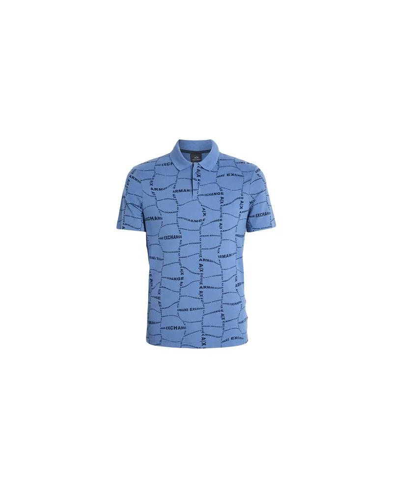 Armani Exchange TOPS - Poloshirtsauf YOOX.COM Taubenblau