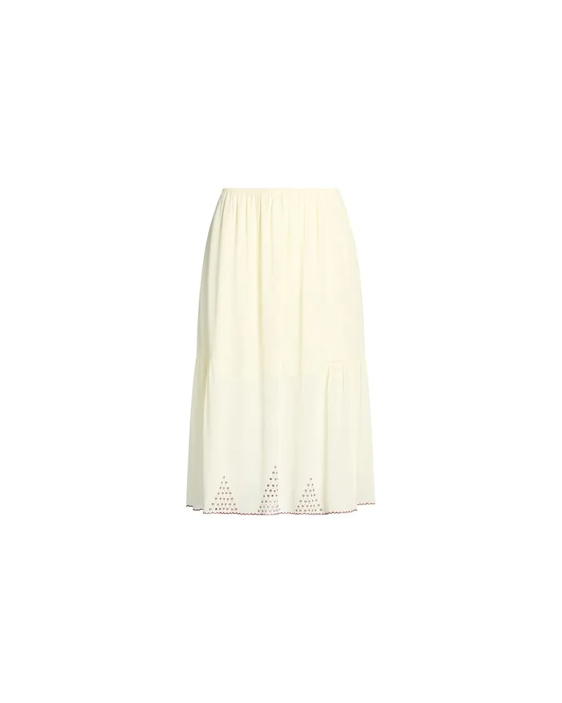 TELA HOSEN & RÖCKE - Midi-Röckeauf YOOX.COM Pastellgelb