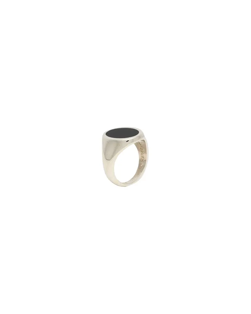 NOVE25 OVAL BLACK ENAMEL SIGNET RING  - SCHMUCK und UHREN - Ringeauf YOOX.COM Silber