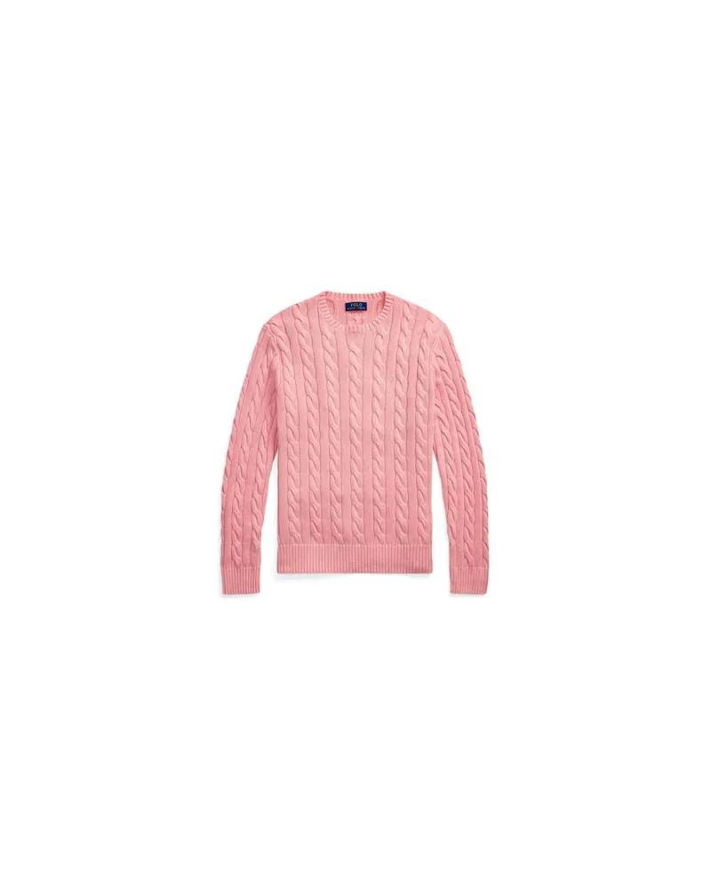 Ralph Lauren CABLE-KNIT MINERAL-DYED COTTON SWEATER  - STRICKWAREN - Pulloverauf YOOX.COM Rosa