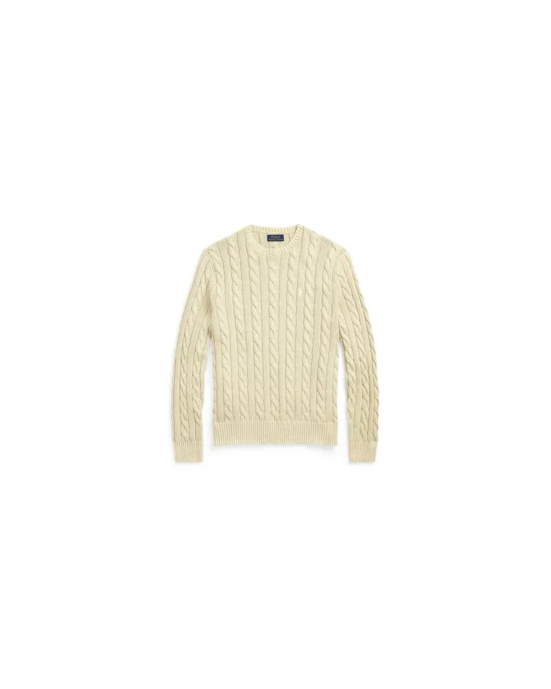 Ralph Lauren CABLE-KNIT MINERAL-DYED COTTON SWEATER  - STRICKWAREN - Pulloverauf YOOX.COM Beige