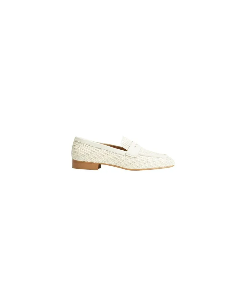 8 by Yoox WOVEN RAFFIA PENNY LOAFERS  - SCHUHE - Mokassinsauf YOOX.COM Elfenbein