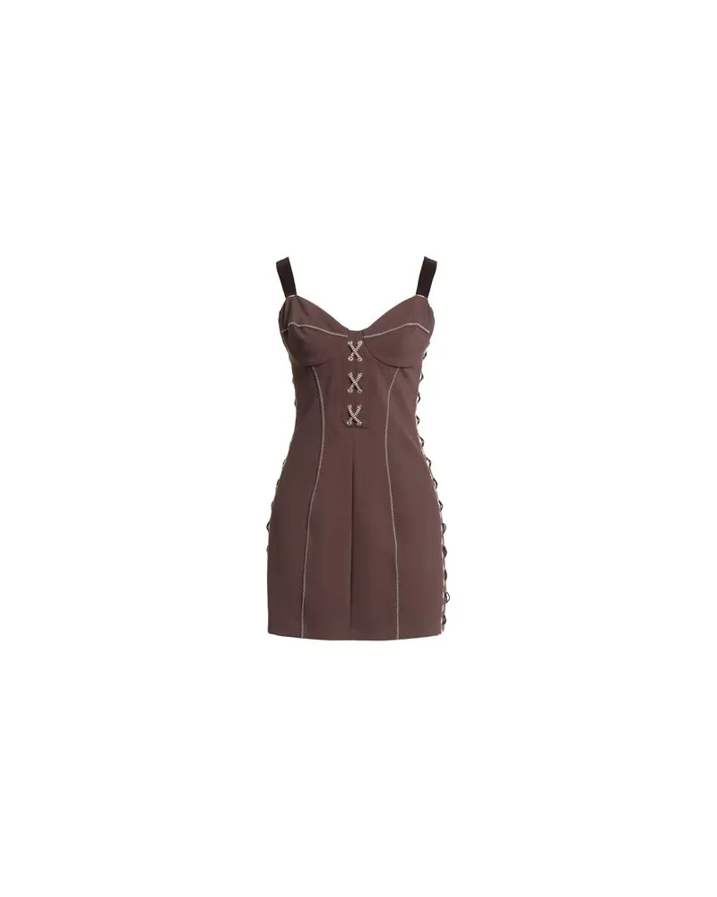 Elisabetta Franchi KLEIDER - Mini-Kleiderauf YOOX.COM Schokobraun