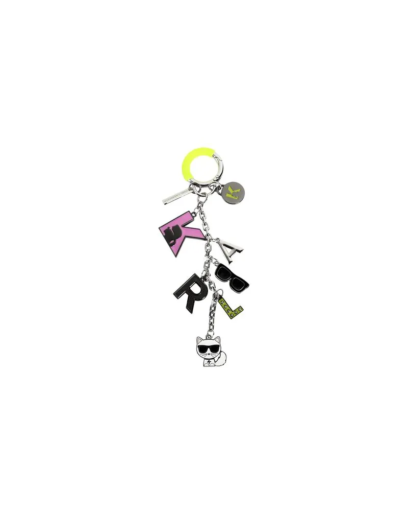 Karl Lagerfeld K/LETTERS CHARMS KEYCHAIN  - Kleinlederwaren - Schlüsselanhängerauf YOOX.COM Silber