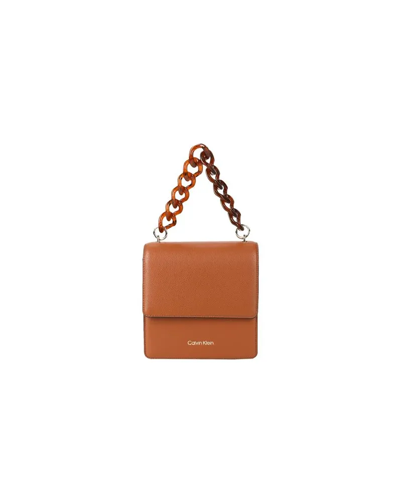 Calvin Klein CALVIN CHAIN SHOULDER BAG   - TASCHEN - Handtaschenauf YOOX.COM Lederfarben