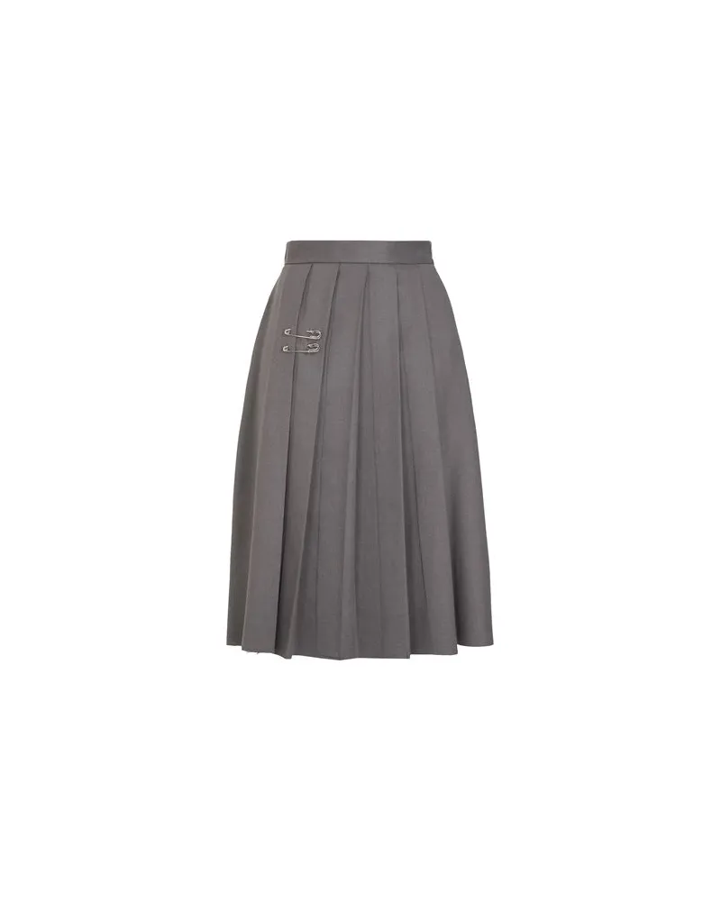 8 by Yoox PLEATED MIDI SKIRT  - HOSEN & RÖCKE - Midi-Röckeauf YOOX.COM Grau