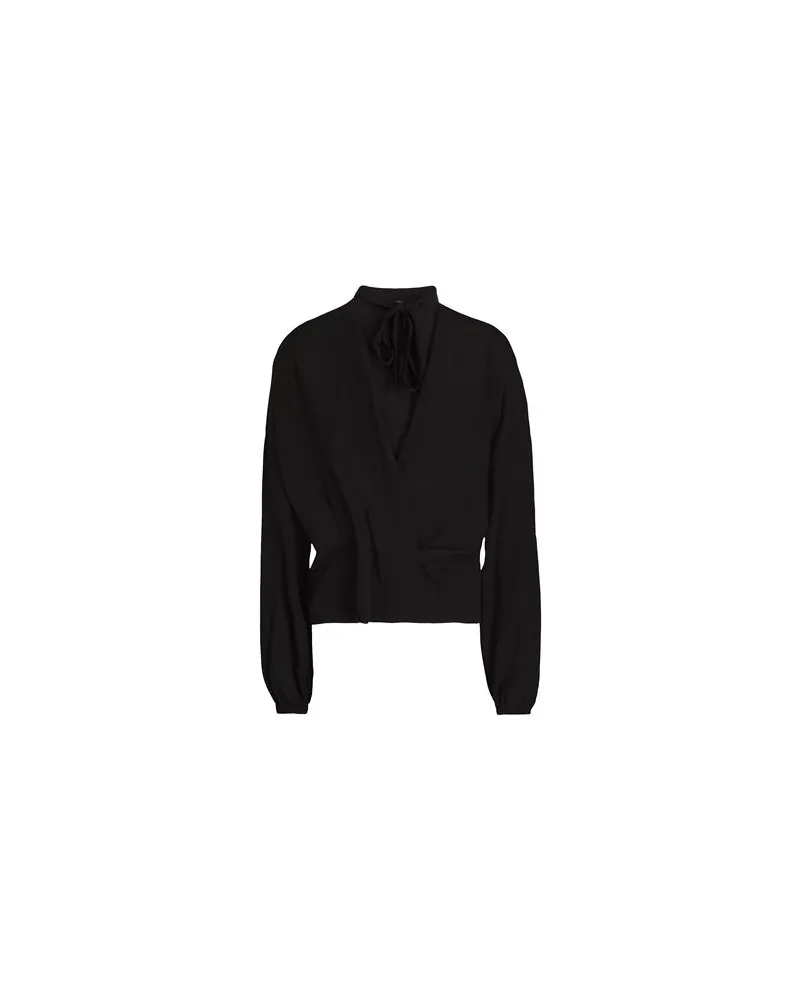 8 by Yoox VISCOSE V-NECK BLOUSE  - TOPS - Topsauf YOOX.COM Schwarz