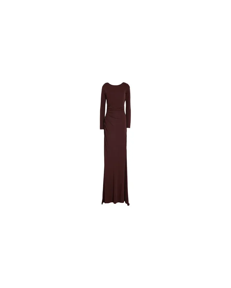 Elisabetta Franchi KLEIDER - Maxi-Kleiderauf YOOX.COM Schokobraun