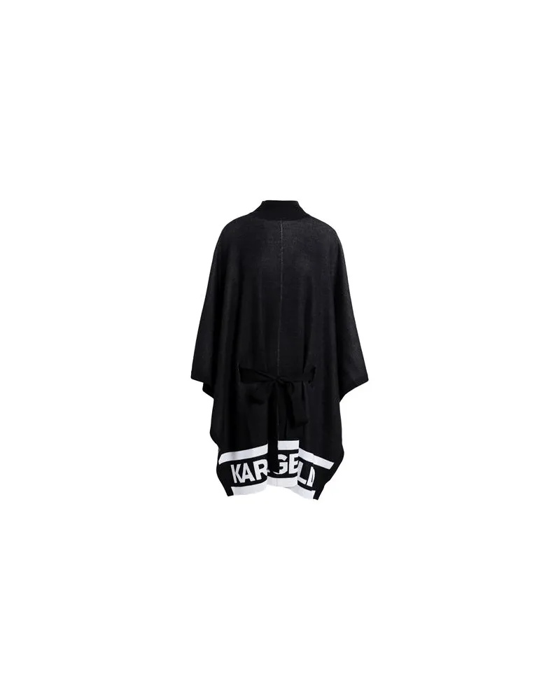 Karl Lagerfeld LOGO KNIT PONCHO - JACKEN & MÄNTEL - Capesauf YOOX.COM Schwarz